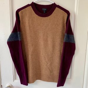 J.Crew Lambswool Varsity Colorblock Crew Sweater